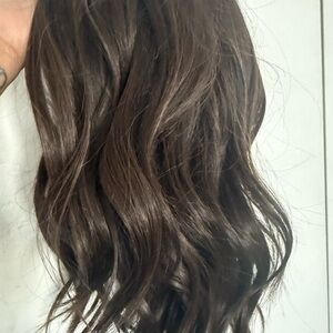 Luxurious Dark Brown Wavy Hair synthetic wig